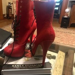 Sexy Red Fetish Boot, Size 6
